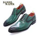Load image into Gallery viewer, Fashion Men Oxford Shoes Genuine Leather Pointed Lace up Luxury Formal Men&#39;s Shoes
