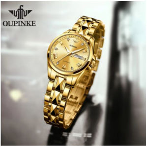 HGM OUPINKE Gold Watch Women's watches Luxury Brand Women Mechanical Watch Sapphire Glass Ladies Automatic Wrist Watch