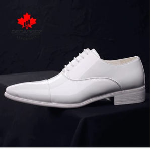 Fashion Patent Leather Dress Shoes Men Spring & Autumn Brand Business Office Wedding Footwear