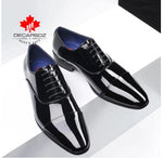 Load image into Gallery viewer, Fashion Patent Leather Dress Shoes Men Spring &amp; Autumn Brand Business Office Wedding Footwear
