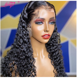 Load image into Gallery viewer, Long Preplucked 28 30 Inch Deep Wave Frontal Wig 13x4x1 T Part Lace Wig Brazilian Lace Front Human Hair Wigs
