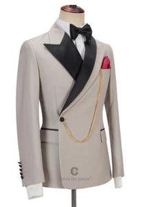 HGM Designer Men Suits Tailor-Made Tuxedo 2 Pieces Blazer Wedding Party Singer Groom Costume Homme Khaki