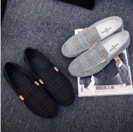 Men Casual Loafers Slip On Light Canvas Breathable Fashion Flat Footwear