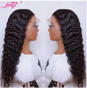 Long Preplucked 28 30 Inch Deep Wave Frontal Wig 13x4x1 T Part Lace Wig Brazilian Lace Front Human Hair Wigs