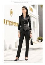 Load image into Gallery viewer, HGM High Quality Suit For Women Two Pieces Set Formal Long Sleeve Slim Blazer and Trousers Office Ladies Work Wear
