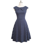 Load image into Gallery viewer, Vintage Solid Color Elegant Dresses with Cap Sleeve A-Line Pinup Women Flare Swing Dress
