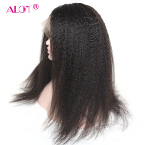HGM Lace Wig Pre Plucked With Baby Hair Brazilian Remy Kinky Straight Human Hair Wigs Glueless 13x1 Lace Part Wigs 180%