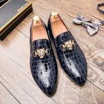 Load image into Gallery viewer, Luxury Crocodile Grain Men Shoes Slip-on Flat Oxfords Shoes Men Casual Fashion Pointed Toe Dress Shoes Business Wedding Shoes
