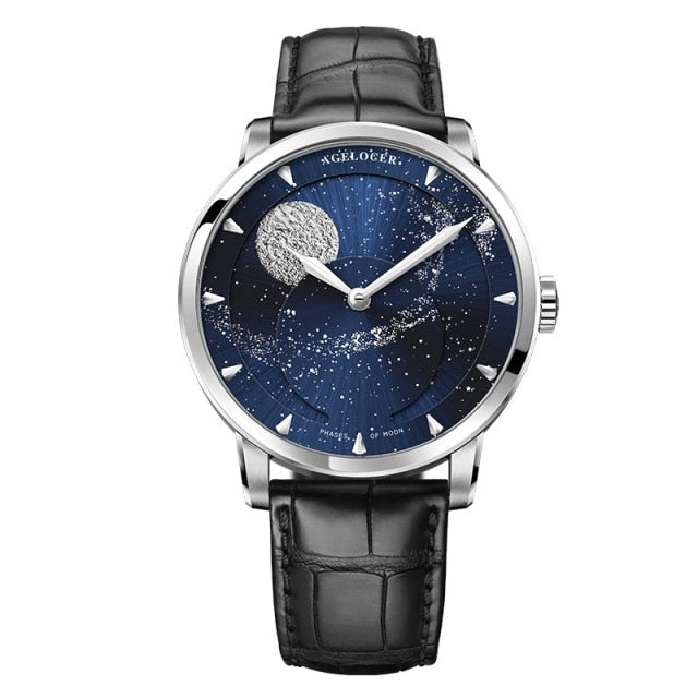 AGELOCER Switzerland Designer Moon Phase Luxury Watch Top Brand Mens Automatic Sapphire Watches Mechanical Power Reserve