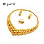 Load image into Gallery viewer, HGM Gold color jewelry sets African bridal wedding gifts party for women Bracelet Necklace earrings ring set collares
