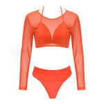 Load image into Gallery viewer, Summer Women Triangle Three-Piece Suit Sexy Bikini Set Bandage Push-Up Swimsuit Bathing Beachwear
