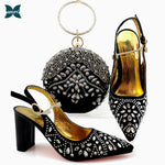 Load image into Gallery viewer, New Silver Color Italian design Women Shoes and Bag Set African Matching Shoes and Bag for Royal Party
