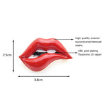 Load image into Gallery viewer, Red Lip Enamel Brooches Women Men Party Banquet Alloy Brooches Pins Girls&#39; Hats Bags Accessories
