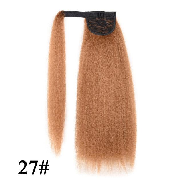 Long Afro Kinky Curly Ponytail Synthetic Hair Pieces Natural Drawstring Ponytail Hair Extensions False Hair Pieces