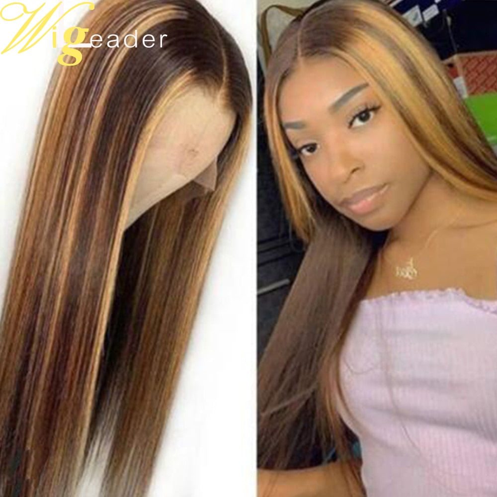 HGM Preplucked Human Hair Lace Front Wig Highlight Straight 180% 13x6 Lace Frontal Wigs Curly Lace Frontal Wigs Swiss Lace
