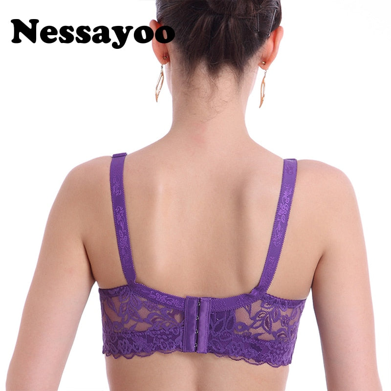 Hot Full cup thin underwear small bra plus size wireless adjustable lace Women's bra breast cover B C D cup Large size Lace Bras