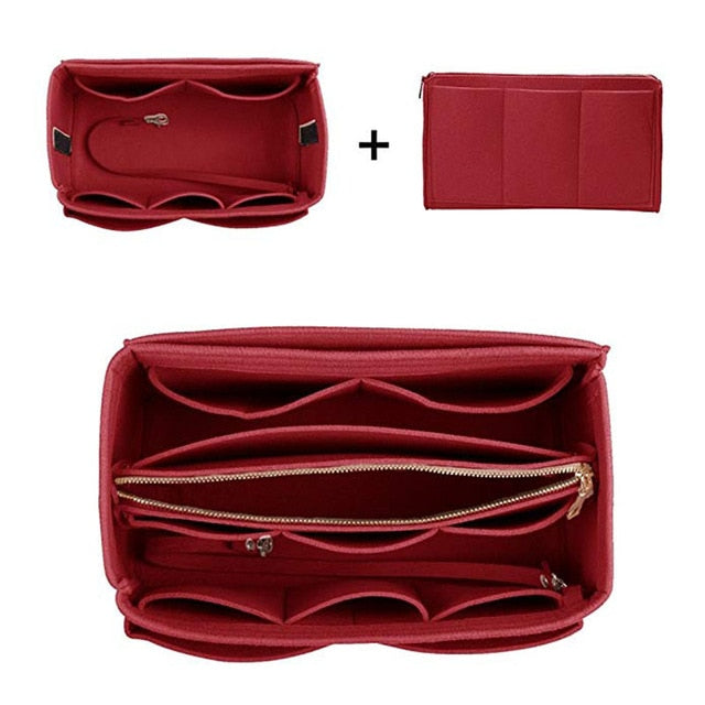 Felt Cloth Insert Bag Organizer Make Up Handbag Travel Inner Bag Portable  Cosmetic Bag