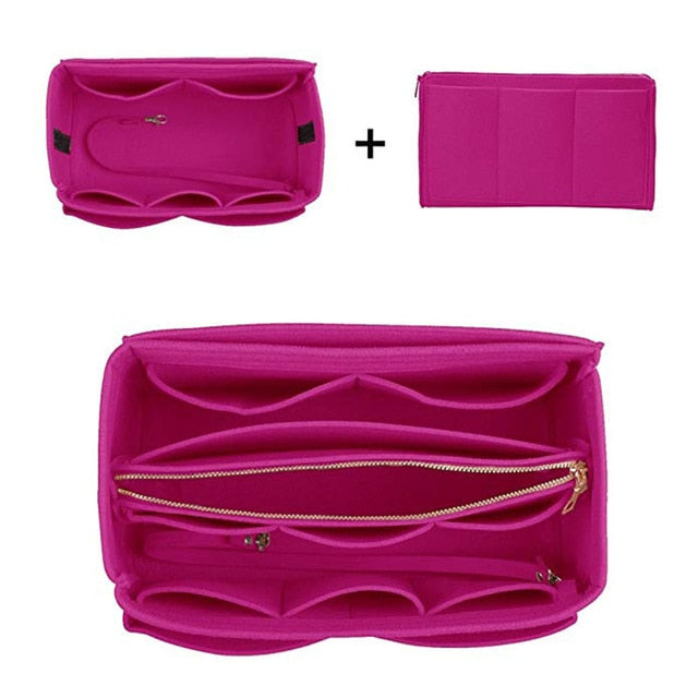 Felt Liner Bag For Bag, Portable Purse Organizer Insert, Multi Pockets Cosmetic  Storage Bag In Bag - Temu Israel
