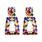 Load image into Gallery viewer, HGM Long Metal Hollowed-out Hanging Colorful Crystals Dangle Drop Earrings Fine Jewelry Accessories For Women
