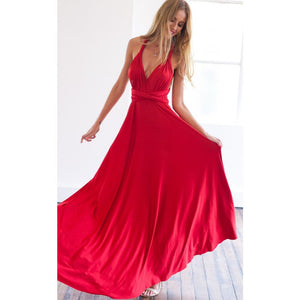Sexy Women Multiway Wrap Convertible Boho Maxi Club Red Dress Bandage Long Dress Party Bridesmaids Infinity Robe