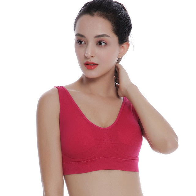 Women Plus Size Seamless Bra Cotton Breathable Underwear Wireless With Pads Push Up Bra