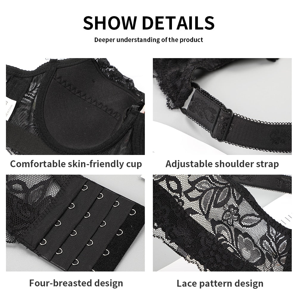 Plus Size bra sexy bralette crop top Underwear push up strapless bra bh lace Female bra Lingerie Brassiere sujetador biustonosz