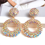 Load image into Gallery viewer, Statement Round Colorful Rhinestone Long Drop Earrings High-Quality Fashion Crystals Jewelry Accessories For Women
