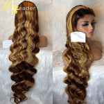 Load image into Gallery viewer, HGM Preplucked Human Hair Lace Front Wig Highlight Straight 180% 13x6 Lace Frontal Wigs Curly Lace Frontal Wigs Swiss Lace

