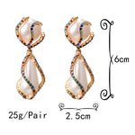Load image into Gallery viewer, New Colorful Rhinestone Big Pearl Drop Earrings Fine Jewelry Accessories For Women Fashion Trend
