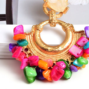 HGM Handmade Hanging Colorful Rhinestone Dangle Metal Drop Earrings Jewelry Accessories For Women