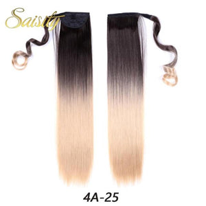 Straight Wrap Around Clip Ponytail Hair Extension Heat Resistant Synthetic Pony Tail