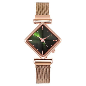 Women Square Watch Luxury Ladies Quartz Magnet Buckle Gradient Color Watches Relogio Feminino