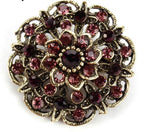 Load image into Gallery viewer, Retro Antique Gold Color Plated Crystal Rhinestones Flower Pins and Brooches for Women Dress Party or DIY Bouquets
