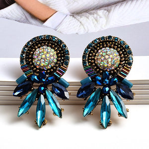 HGM Colorful Crystal Earrings Women Jewelry Pendientes High-Quality Brincos Bijoux Fashion Trendy Accessories For Girls