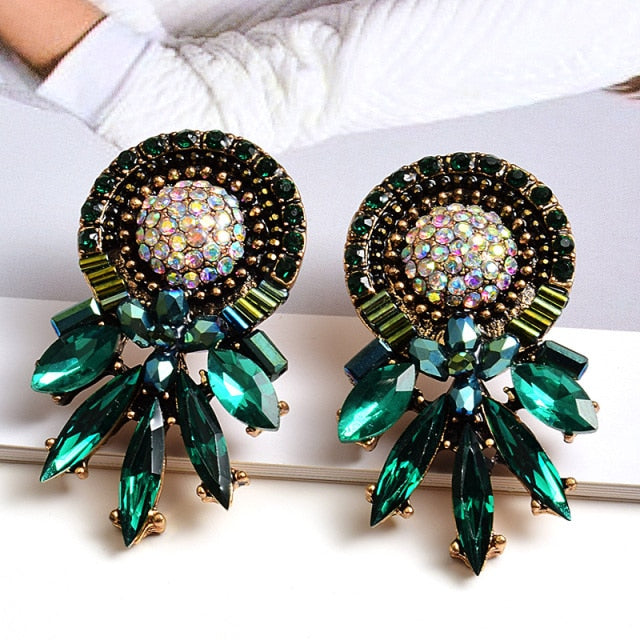 HGM Colorful Crystal Earrings Women Jewelry Pendientes High-Quality Brincos Bijoux Fashion Trendy Accessories For Girls