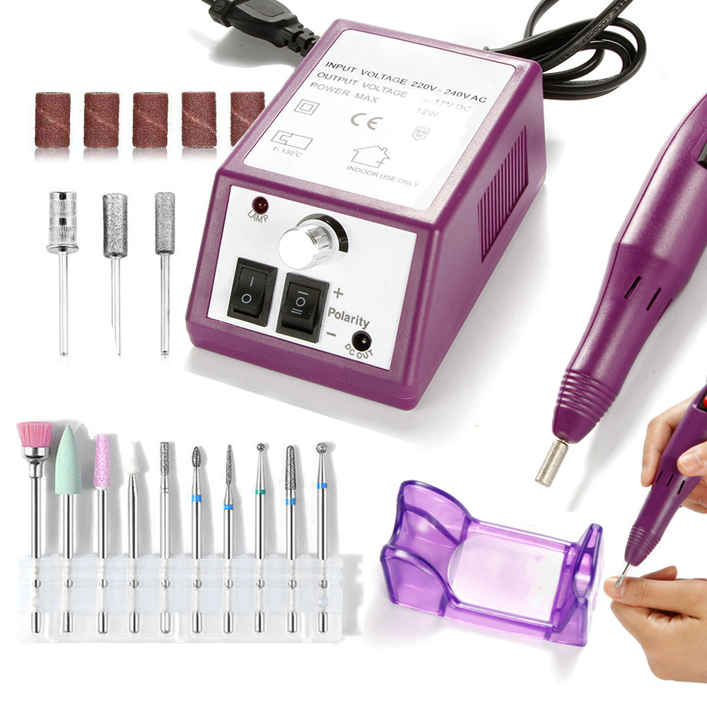 Nail Drill Electric Apparatus for Manicure 10pcs Milling Cutters Drill Bits Set Gel Cuticle Remover Pedicure Machine Nail Art