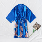 Load image into Gallery viewer, Satin Robe Female Bathrobe Sexy peignoir femme Silk Kimono Bride Dressing gown sleepwear Night Grow For Women
