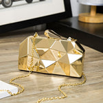 Load image into Gallery viewer, Gold Acrylic Box Geometric Clutch bags Elegent Chain Women Handbag
