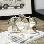 Load image into Gallery viewer, Gold Acrylic Box Geometric Clutch bags Elegent Chain Women Handbag
