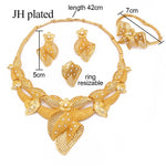 Load image into Gallery viewer, Jewelry sets new Dubai 24K Gold color Ornament for women necklace earrings bracelet ring African wedding wife gifts jewelery set
