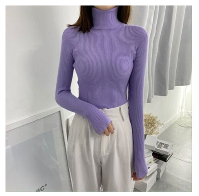 Women Sweaters 2020 Autumn Winter Tops Korean Slim Women Pullover Knitted Sweater Jumper Soft Warm Pull Femme