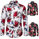 Load image into Gallery viewer, Men Long Sleeve Shirt Floral print Autumn Streetwear Casual Fashion Men Shirt
