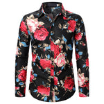 Load image into Gallery viewer, Men Long Sleeve Shirt Floral print Autumn Streetwear Casual Fashion Men Shirt
