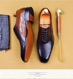 Cargar imagen en el visor de la galería, Handmade Office Shoes Vintage Design Oxford Men Dress Shoes Formal Business Lace-up Full Grain Real Leather Shoes for Men
