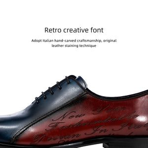 Handmade Office Shoes Vintage Design Oxford Men Dress Shoes Formal Business Lace-up Full Grain Real Leather Shoes for Men