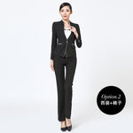 Load image into Gallery viewer, HGM Slim Work Wear Women Two Pieces Set Fashion Formal Blazer and Trousers Plus Size Office Business Suit
