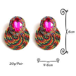 HGM Colorful Crystal Earrings High-quality Rhinestone Handmade Round Drop Earring Fashion Jewelry Accessories For Women