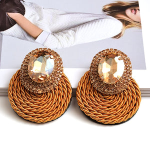 HGM Colorful Crystal Earrings High-quality Rhinestone Handmade Round Drop Earring Fashion Jewelry Accessories For Women