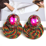 Load image into Gallery viewer, HGM Colorful Crystal Earrings High-quality Rhinestone Handmade Round Drop Earring Fashion Jewelry Accessories For Women
