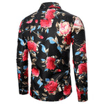 Load image into Gallery viewer, Men Long Sleeve Shirt Floral print Autumn Streetwear Casual Fashion Men Shirt
